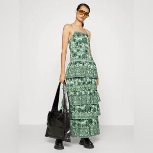 Alice + Olivia Valencia Floral Tiered Maxi Dress - size-0